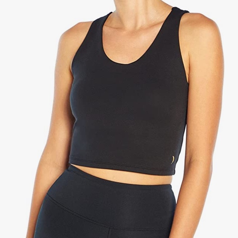 Jessica Simpson Black Open Back Work Out Tank